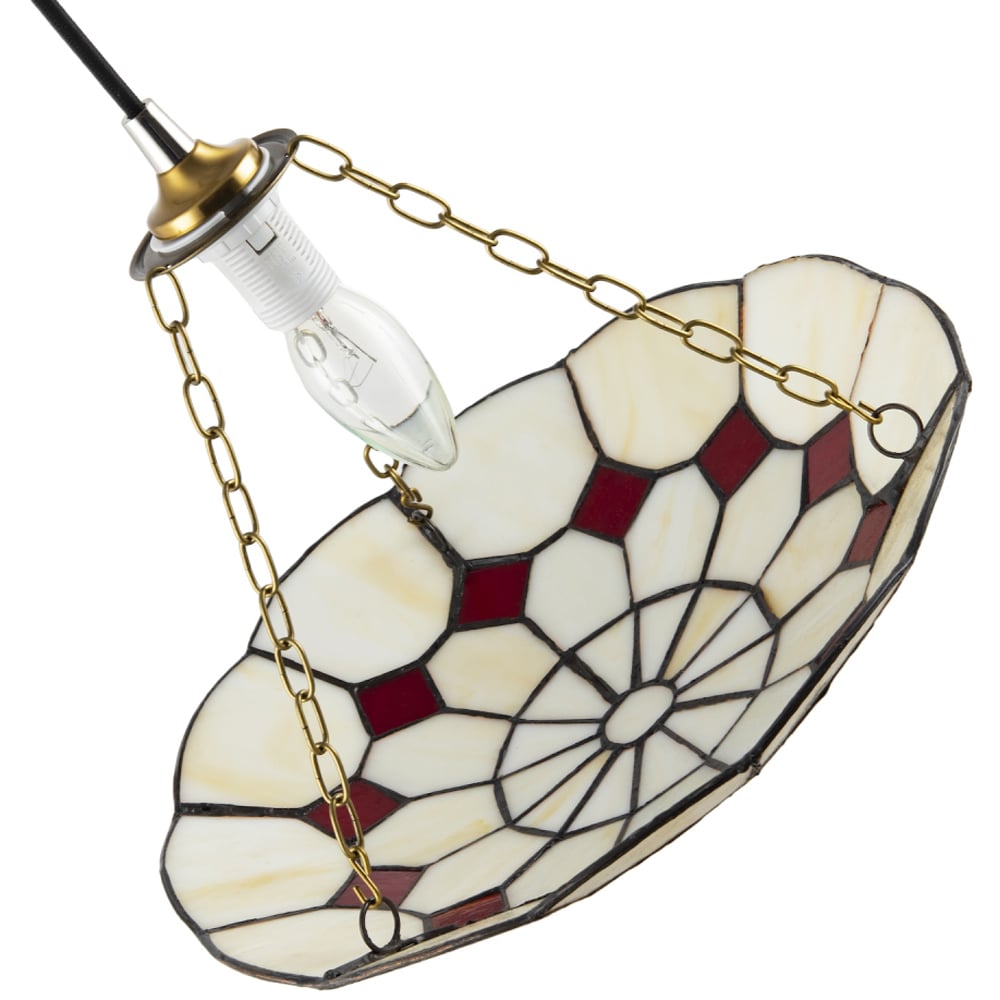 Happy Homewares Red Diamond Amber Stained Glass Pendant Lighting Shade Image 4
