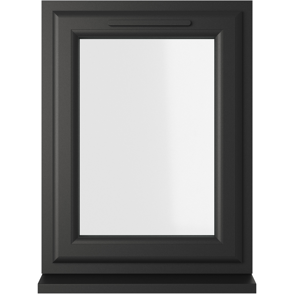 Crystal Black and White LH Side Hung Clear Double Glazed Window 610 x 820mm Image 1