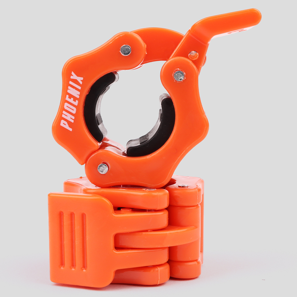 Phoenix Fitness Orange Barbell Clamp 1inch 2 Pack Image 2