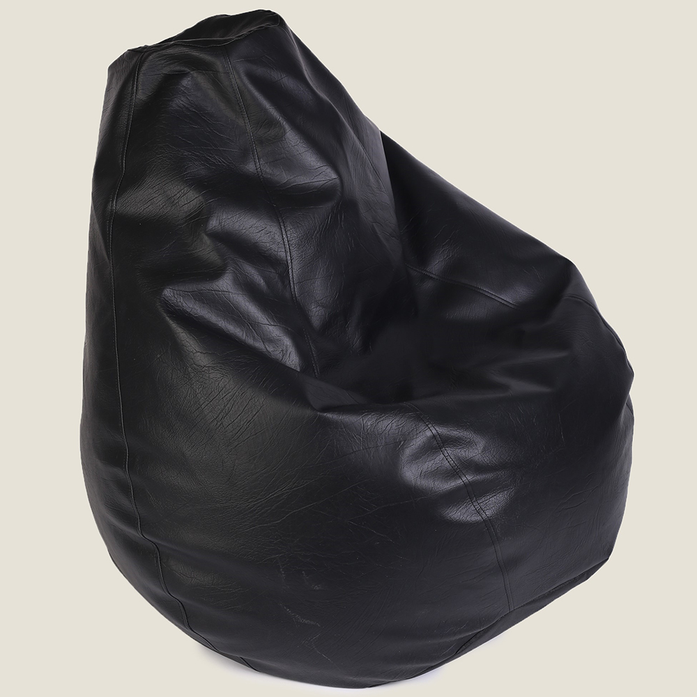 Kaikoo Black Faux Leather Tear Drop Bean Bag Image 3