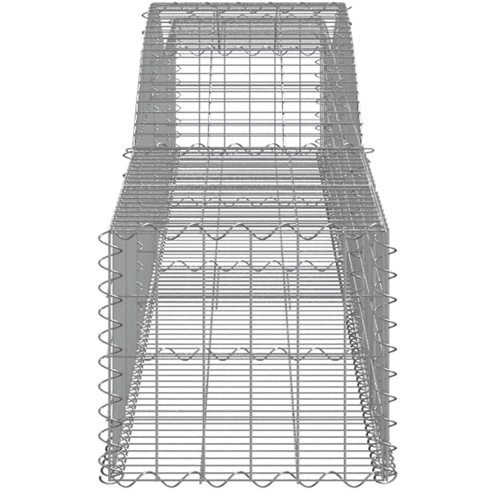 vidaXL Silver Galvanised Iron Arched Gabion Basket 400 x 50 x 40/60cm 3 Pack Image 3