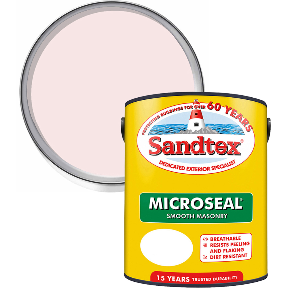 Sandtex Retail Somerset Pink Microseal Masonry Paint 5L Image 1
