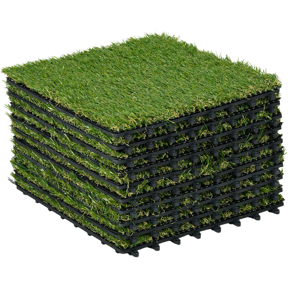 Outsunny 25mm Artificial Grass Turf Mat 30 x 30cm 10 Pack Image 1