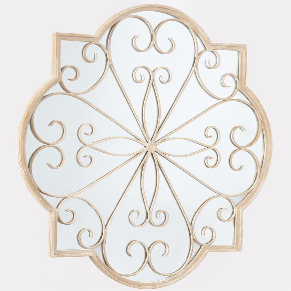 MirrorOutlet Cream Metal Rose Petal Shaped Window Garden Mirror 90 x 90cm Image 4