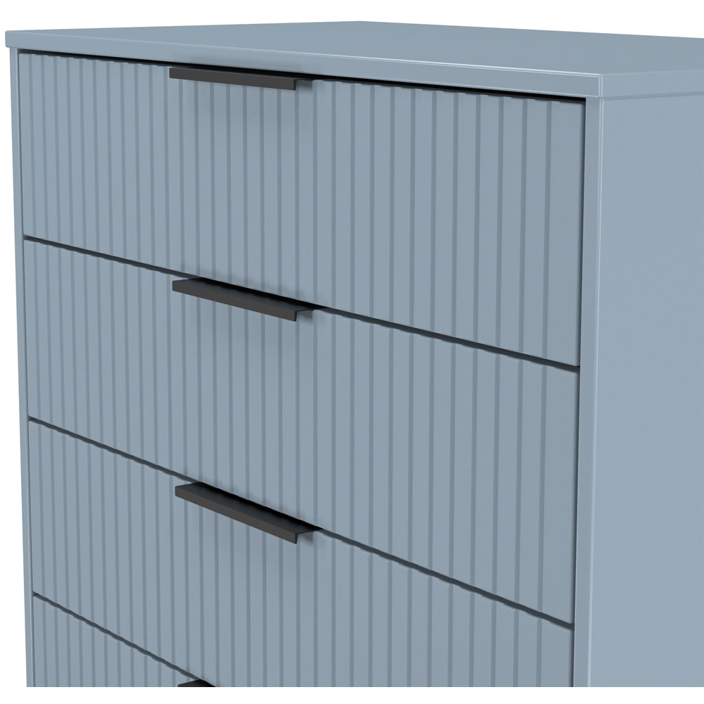Crowndale Fluted 4 Drawer Denim Blue Chest of Drawers Ready Assembled Image 5