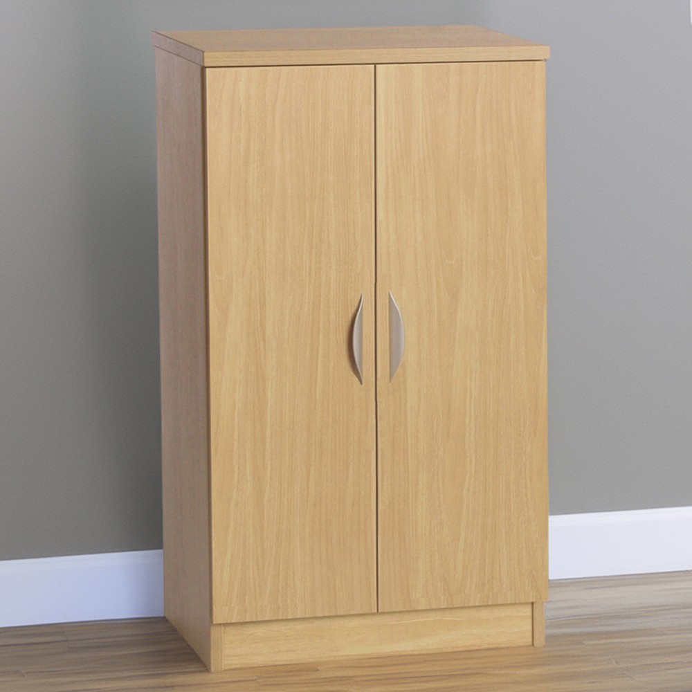 R White Cabinets 2 Door Classic Oak Mid Height Cupboard Image 1