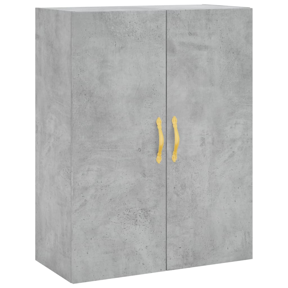 vidaXL 3 Door 3 Drawer Concrete Grey Highboard with Gold Handles Image 4