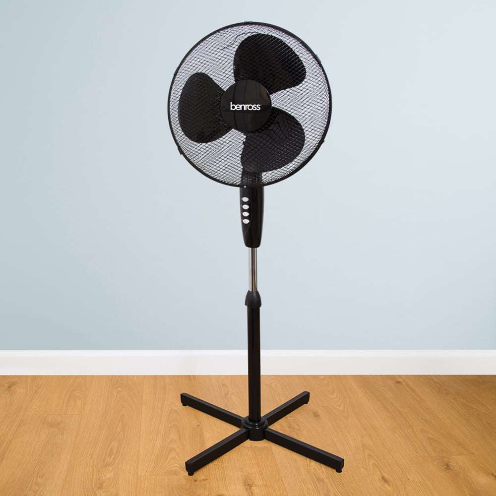 Benross Black Pedestal Fan 16 inch Image 5