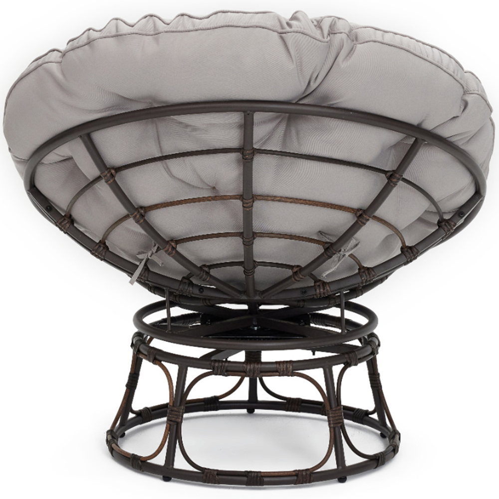 Home Detail Monica Brown and Grey Swivel Papasan Chair Image 4