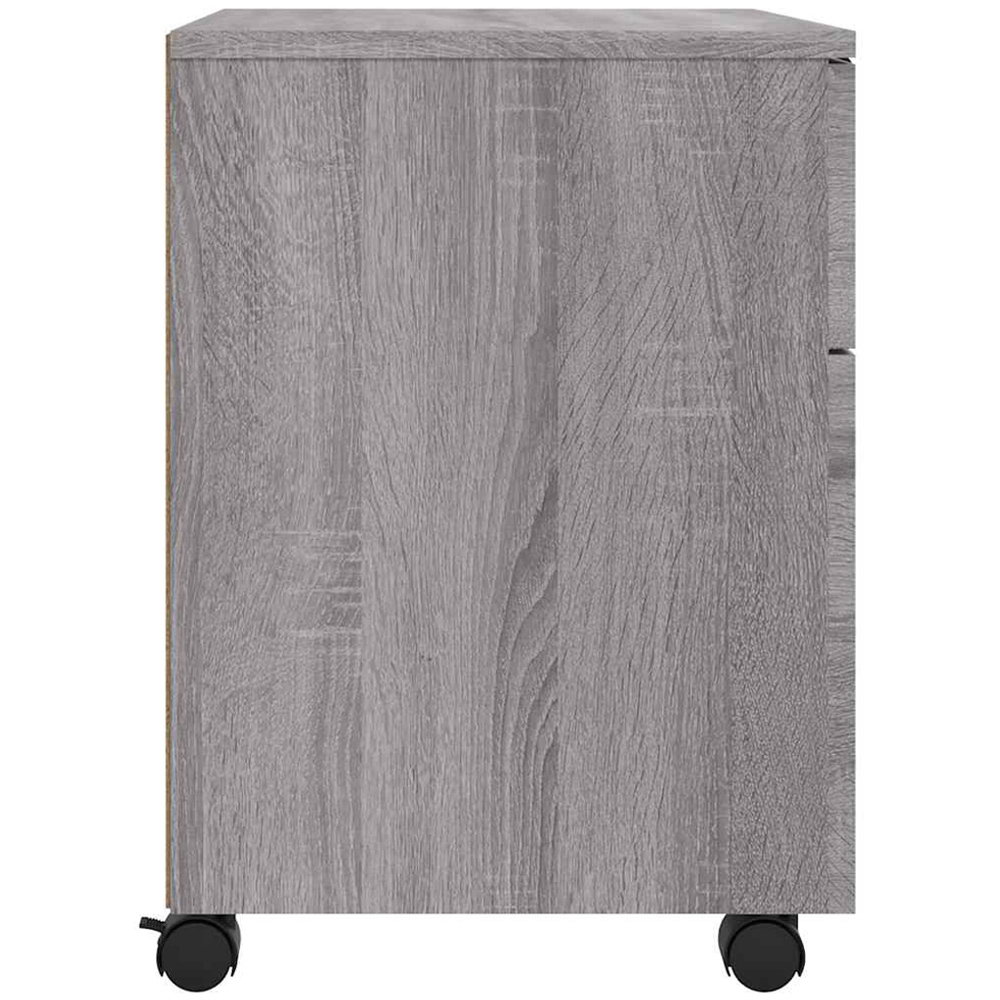 vidaXL Single Door Single Drawer Grey Sonoma File Cabinet with Swivel Wheels Image 6