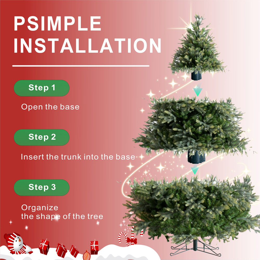 Abrihome Grand Fir Artificial Christmas Tree with 3687 Mixed Tips 9ft Image 6
