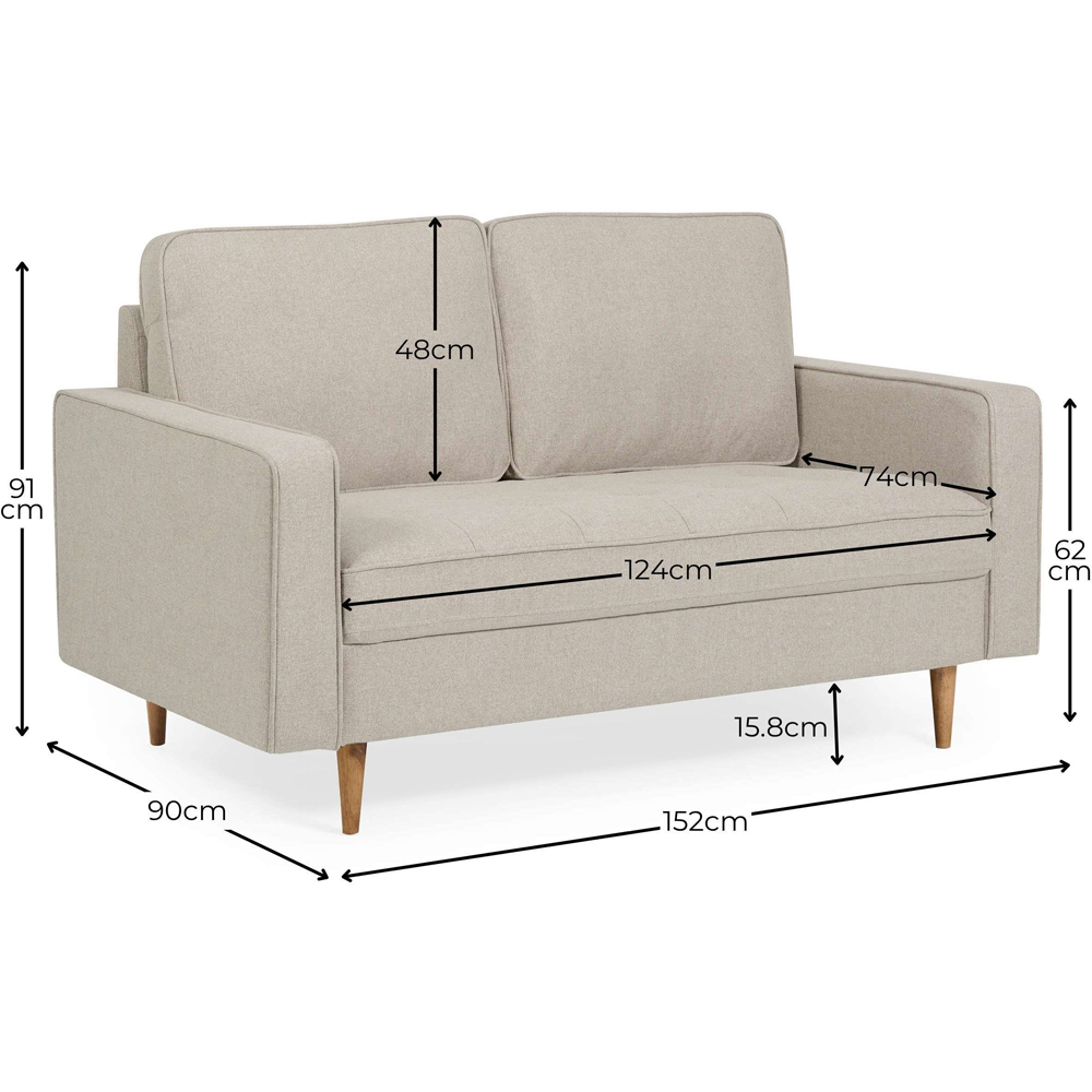 Julian Bowen Henrietta 2 Seater Beige Chenille Upholstered Sofa Image 9