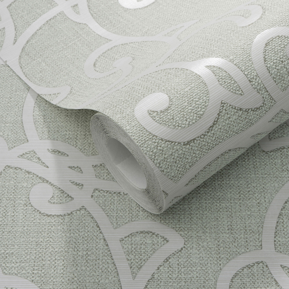 Erismann Forte Scroll Green Wallpaper Image 2