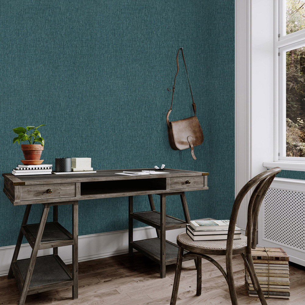 Arthouse Urban Weave Deep Teal Wallpaper Image 3