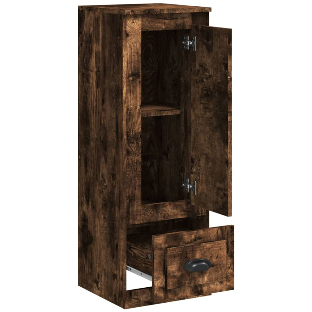 vidaXL Single Door Single Drawer Smoked Oak Highboard Image 5