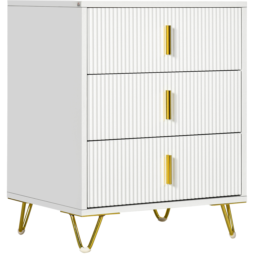 Portland 3 Drawer White Chest of Drawers Image 2
