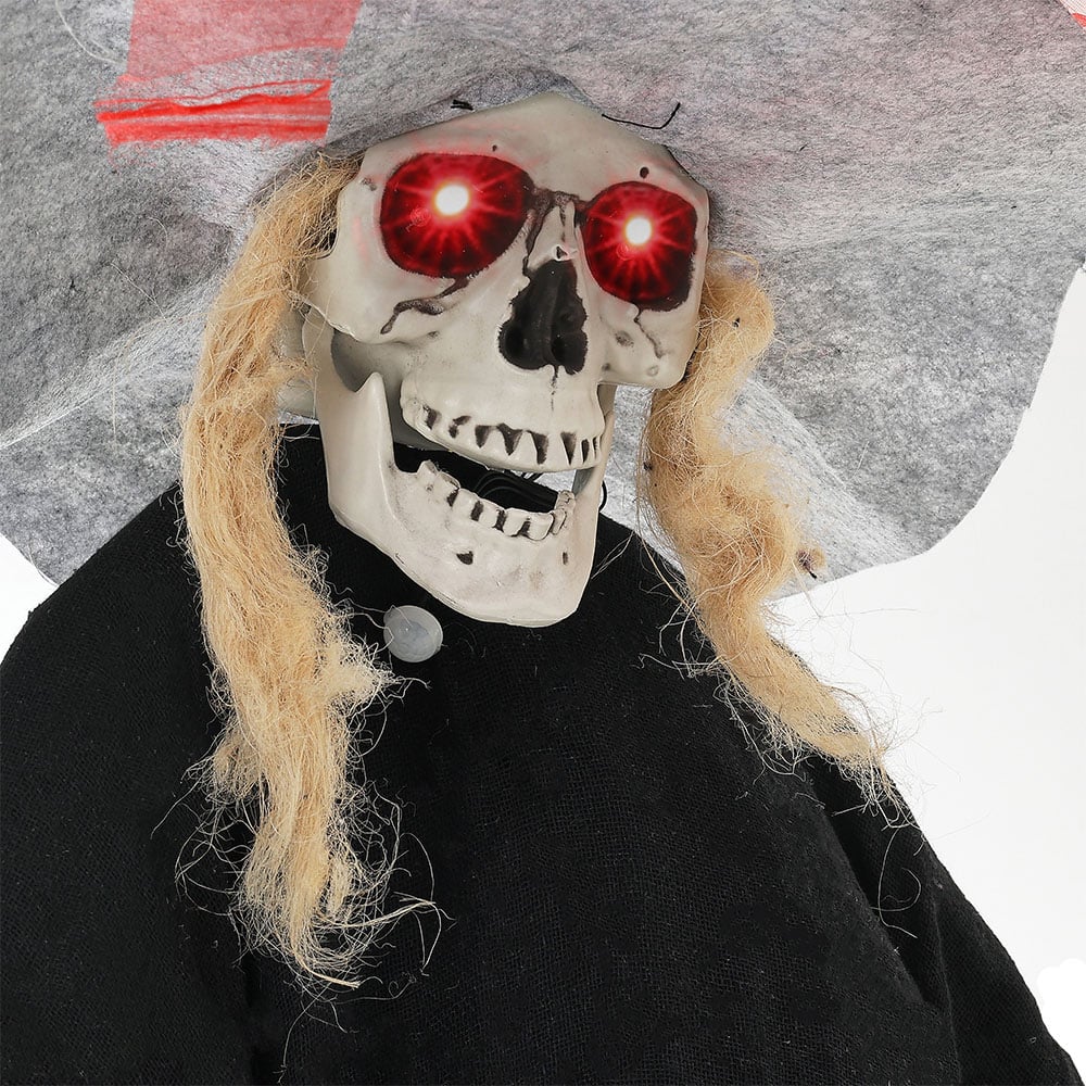 Living and Home Black Halloween Voice Activated Hanging Witch 170cm Image 6