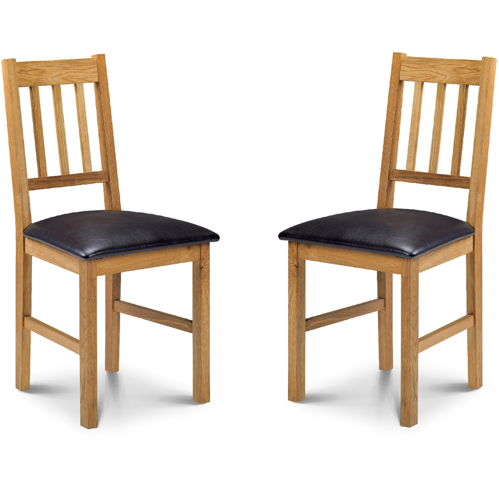 Julian Bowen Coxmoor Set of 2 Oak Chair Image 2