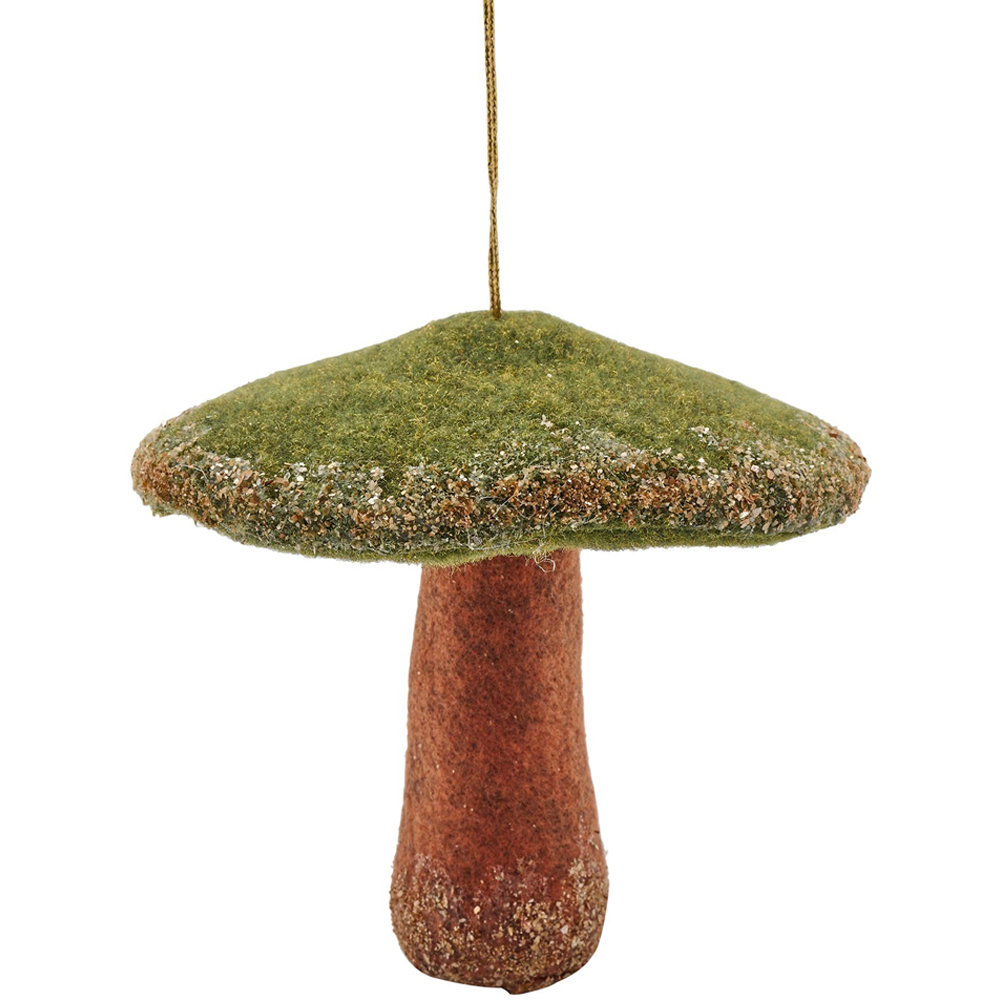 The Christmas Gift Co Flat Top Mushroom Hanging Tree Decoration Image 1