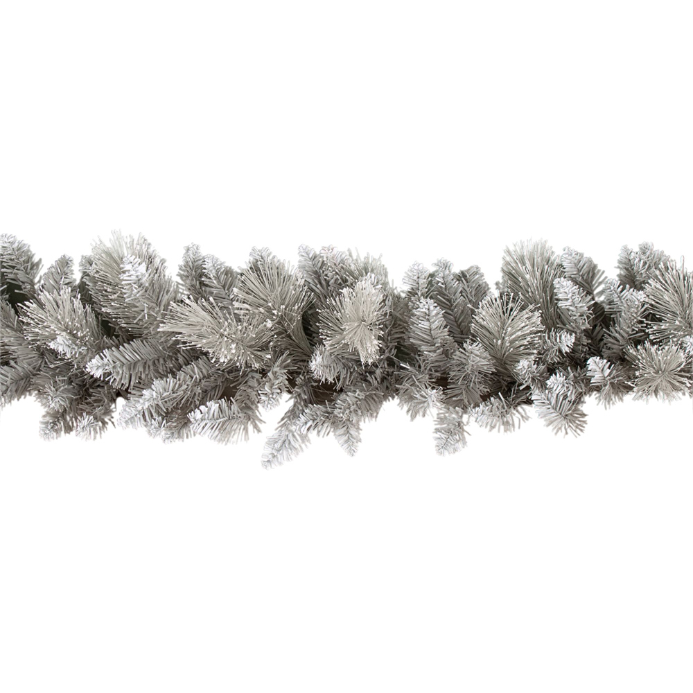 Premier Grey Lightly Flocked Fir Christmas Garland with Mixed Tips 180cm Image 1