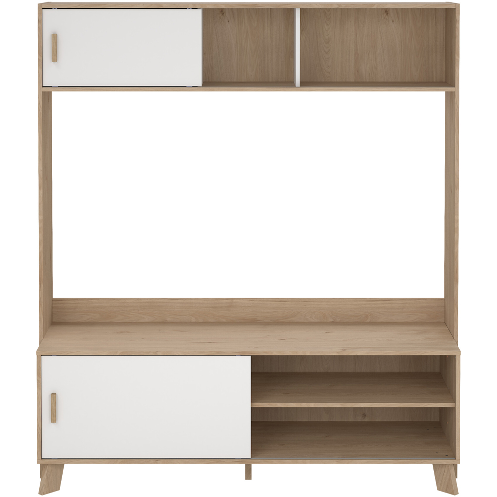 Furniture To Go Ikast 2 Door White and Brown TV Unit Image 3