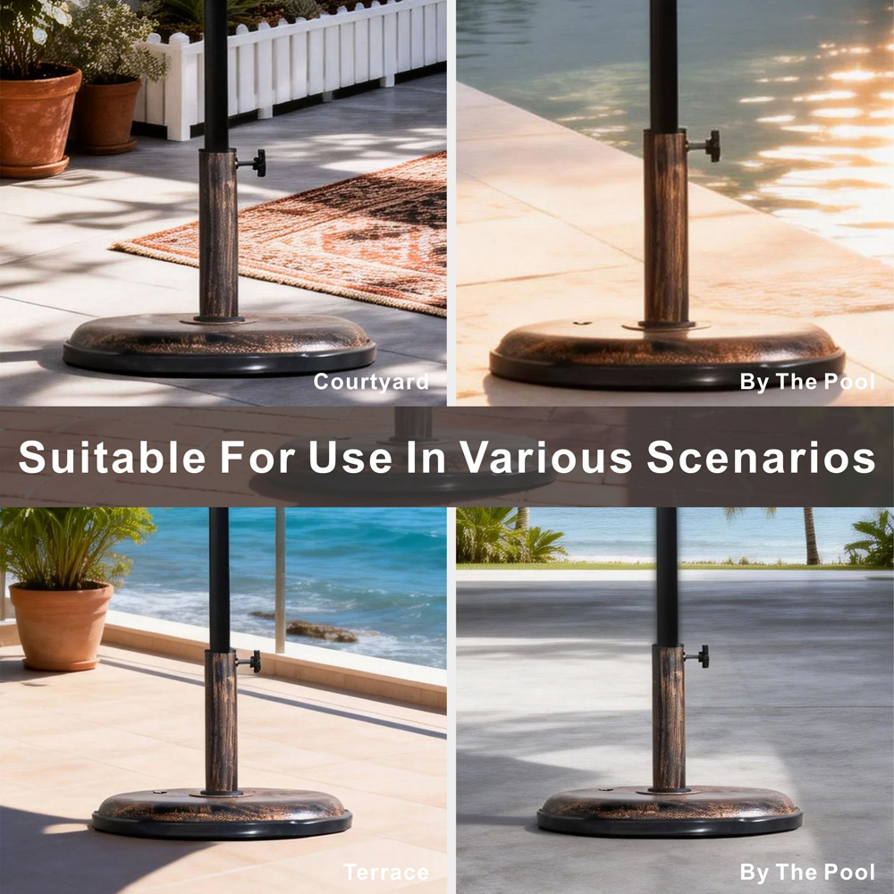 Direct Wicker Iron Effect Pattern Heavy Duty Metal Parasol Base 15kg Image 8