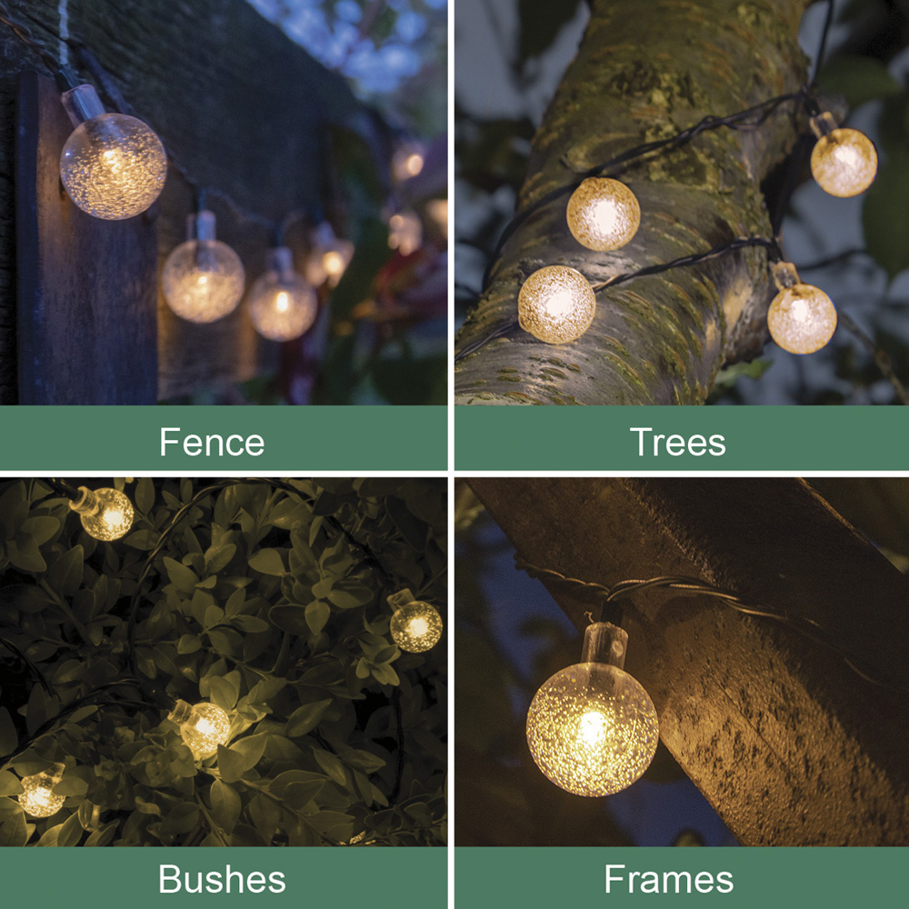 GardenKraft Warm White 60 Solar Globe String Light Image 7