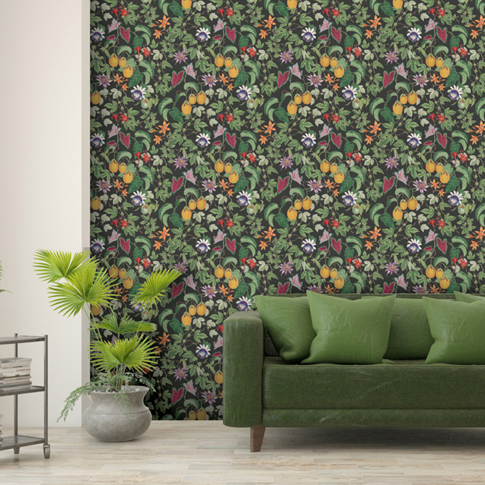 RHS Citrus and Vine Black Wallpaper Image 3