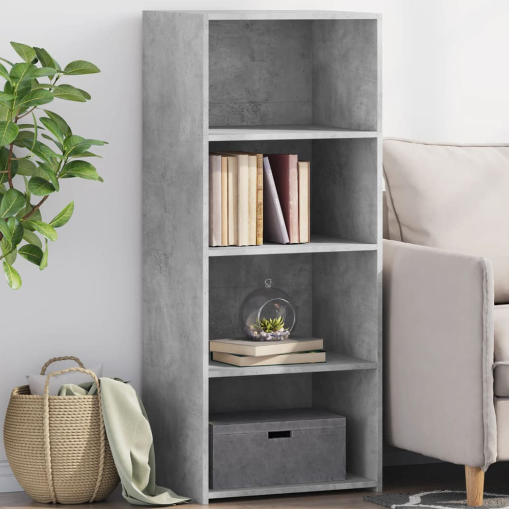 vidaXL 4 Shelf Concrete Grey Highboard Image 1