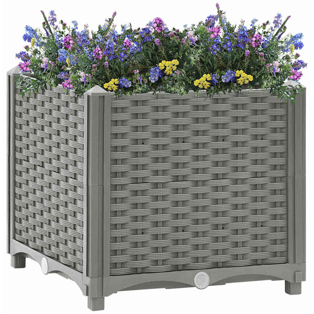 vidaXL Grey Plastic Raised Garden Bed 38 x 40 x 40cm Image 2