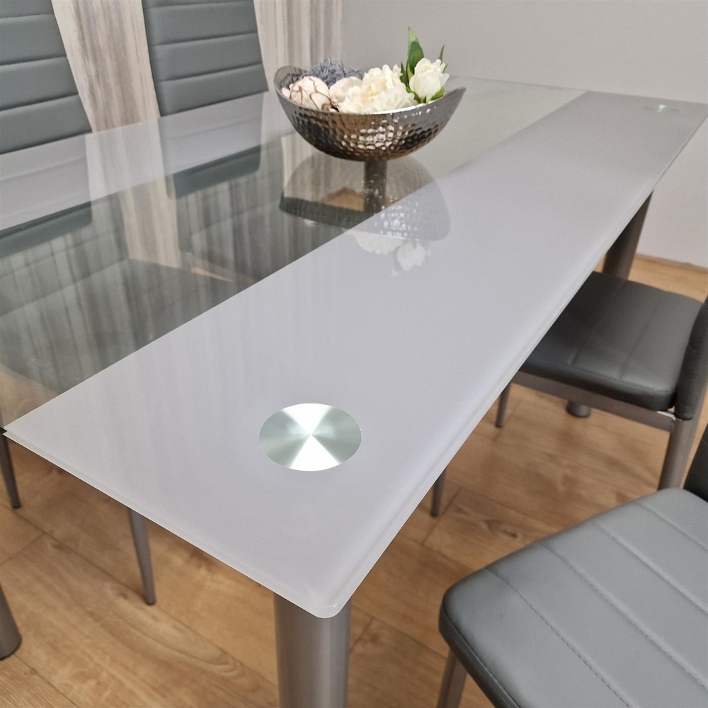 Portland Kosy Koala 4 Seater Glass Dining Set Grey Image 5