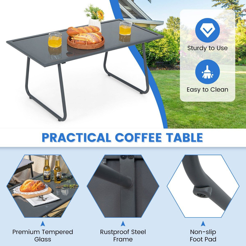Costway 4 Seater Garden Bistro Set Image 6