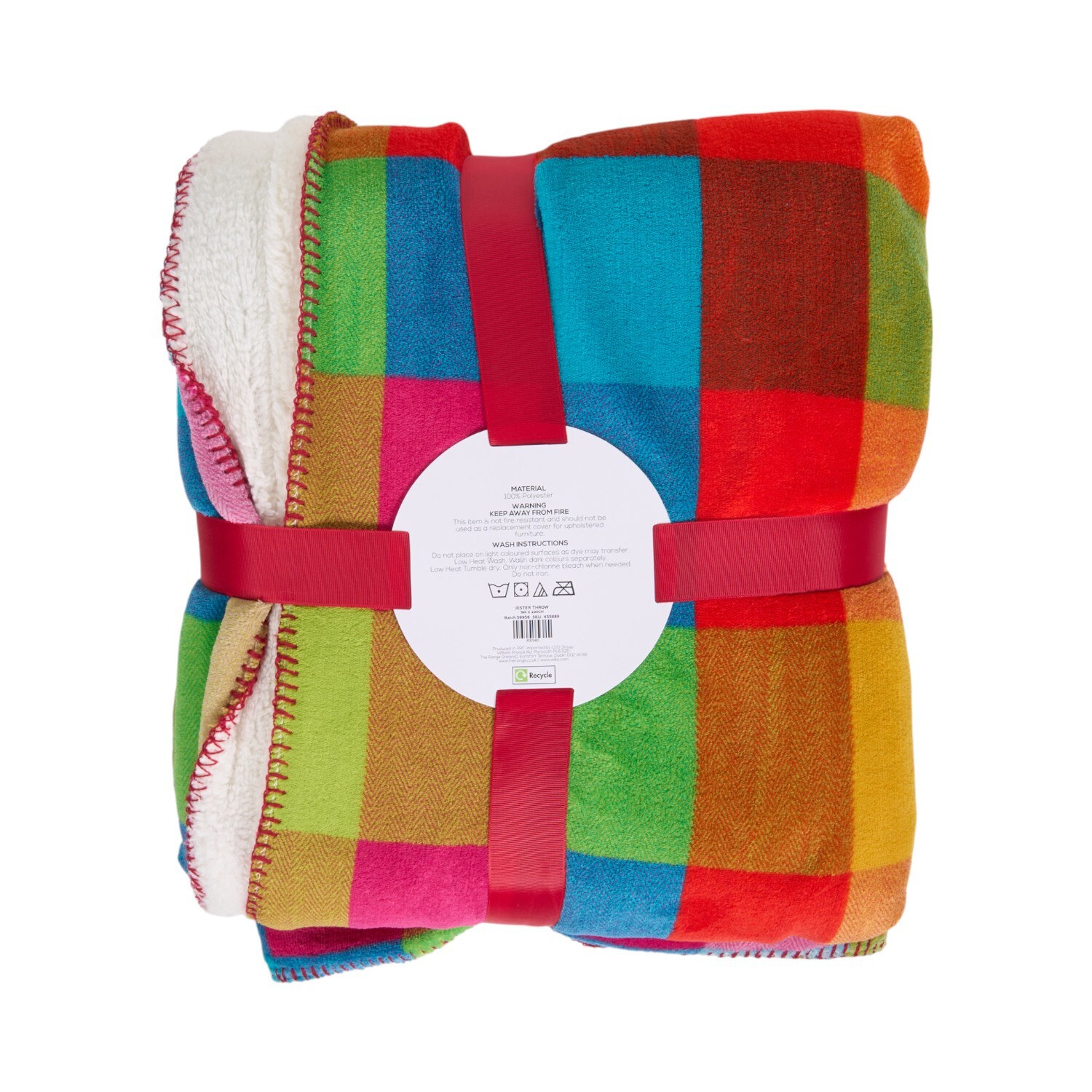 Multicolour Jester Check Throw Multicolour Image 2