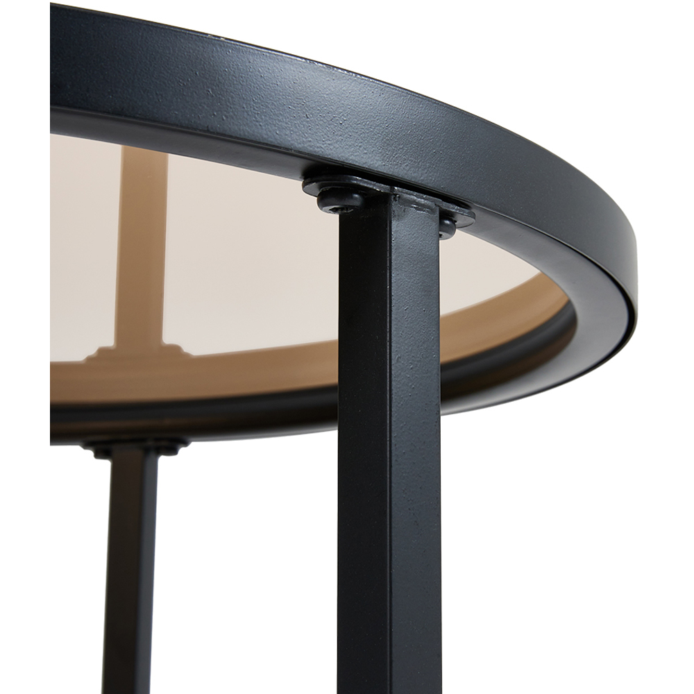 Living and Home Round Black Glass Nesting Tables Set of 2 Image 5