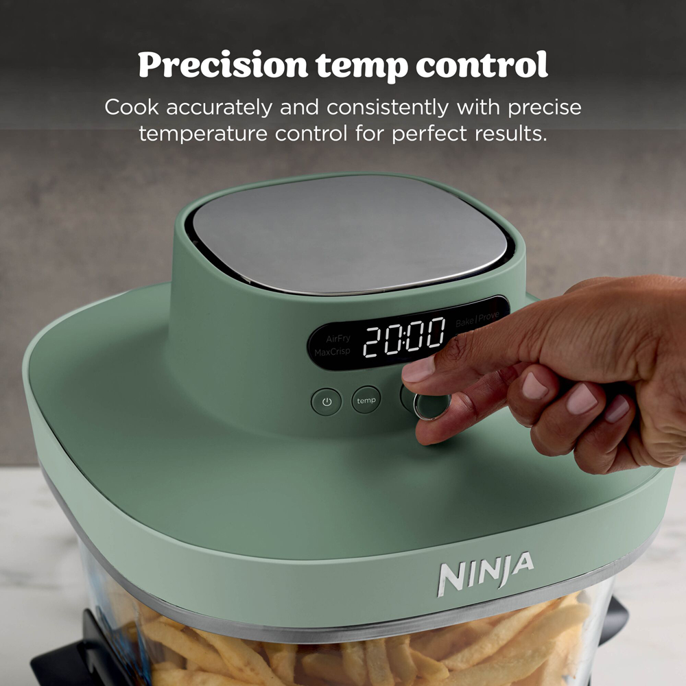 Ninja CRISPi PRO AS090UKGN 5-in-1 Moss Green Dual 8L Glass Air Fryer Image 3