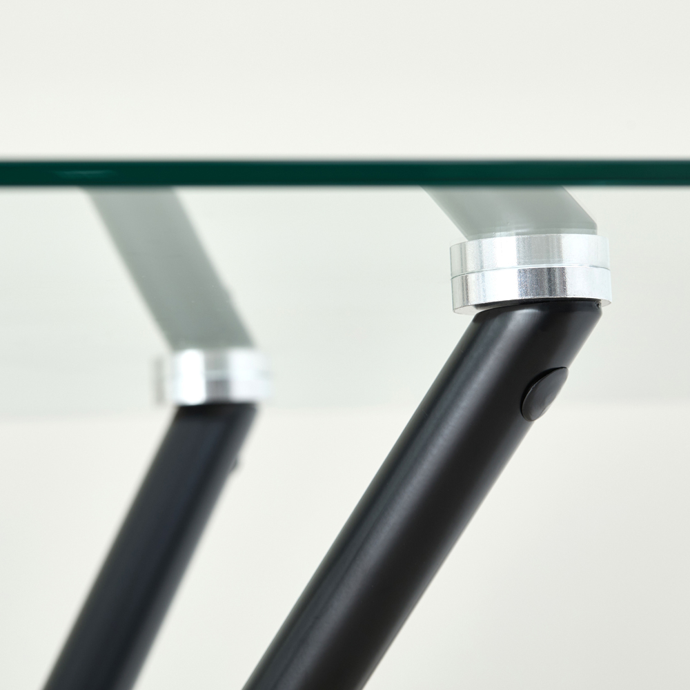 Indoor Living Miami 4 Seater Rectangle Glass Dining Table Image 4