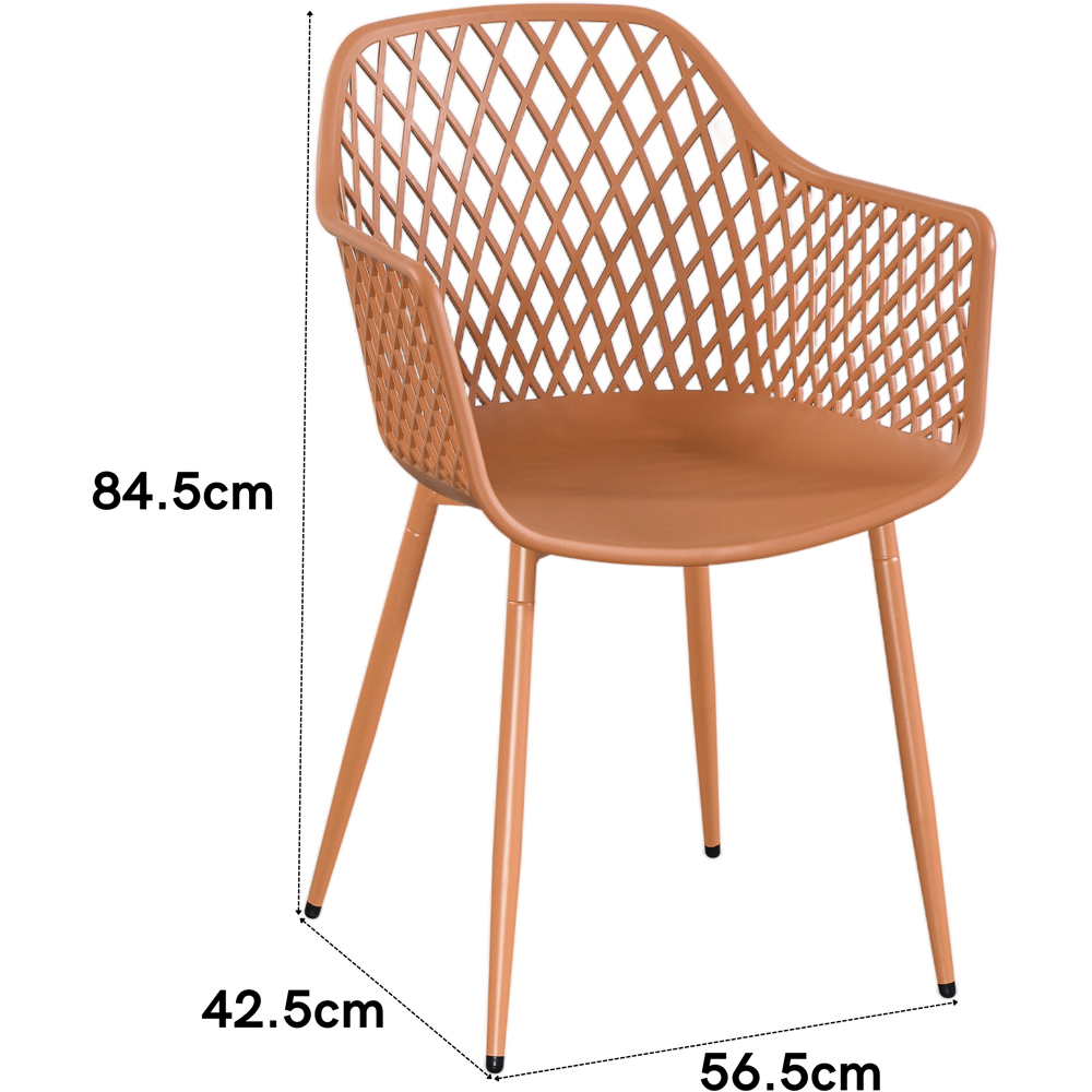 Core Products Set of 2 Terracotta Lattice Back Design Garden Bistro Armchair Image 6