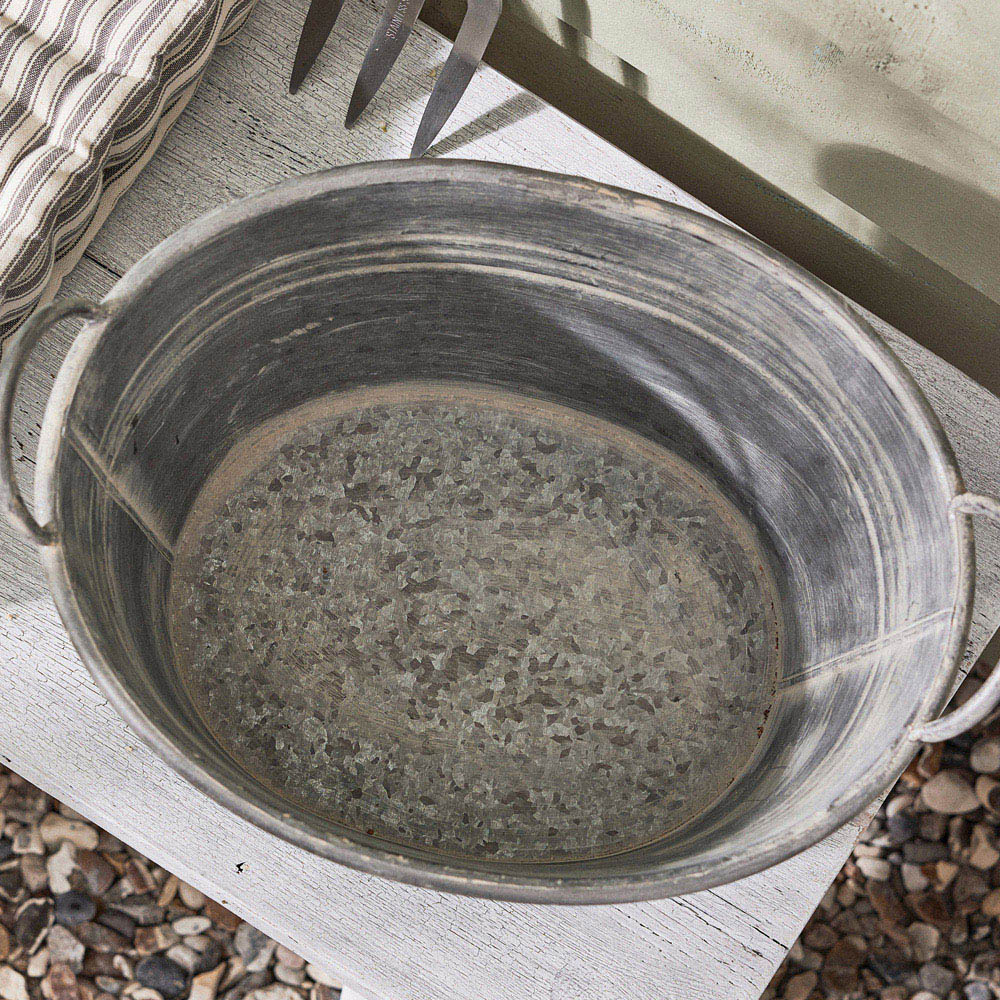 Dibor Galvanised Metal Tub Planter 23 x 35.5cm Image 5