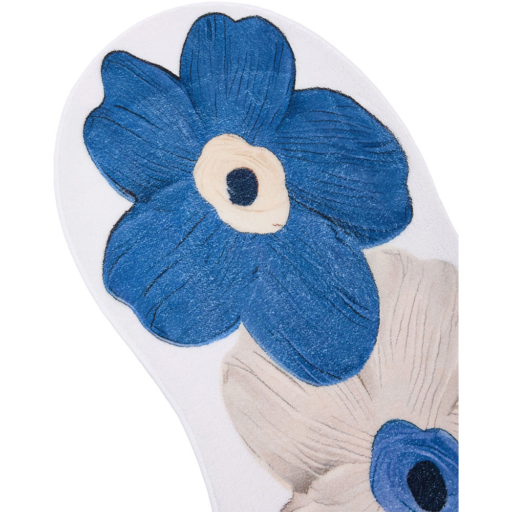 Living and Home Blue Irregular Floral Non-Slip Runner Rug 100 x 40cm Image 3
