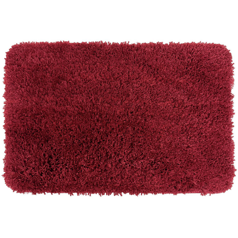Allure Bath Fashions Burgundy Microfibre Shaggy Bath Mat 40 x 60cm Image 1