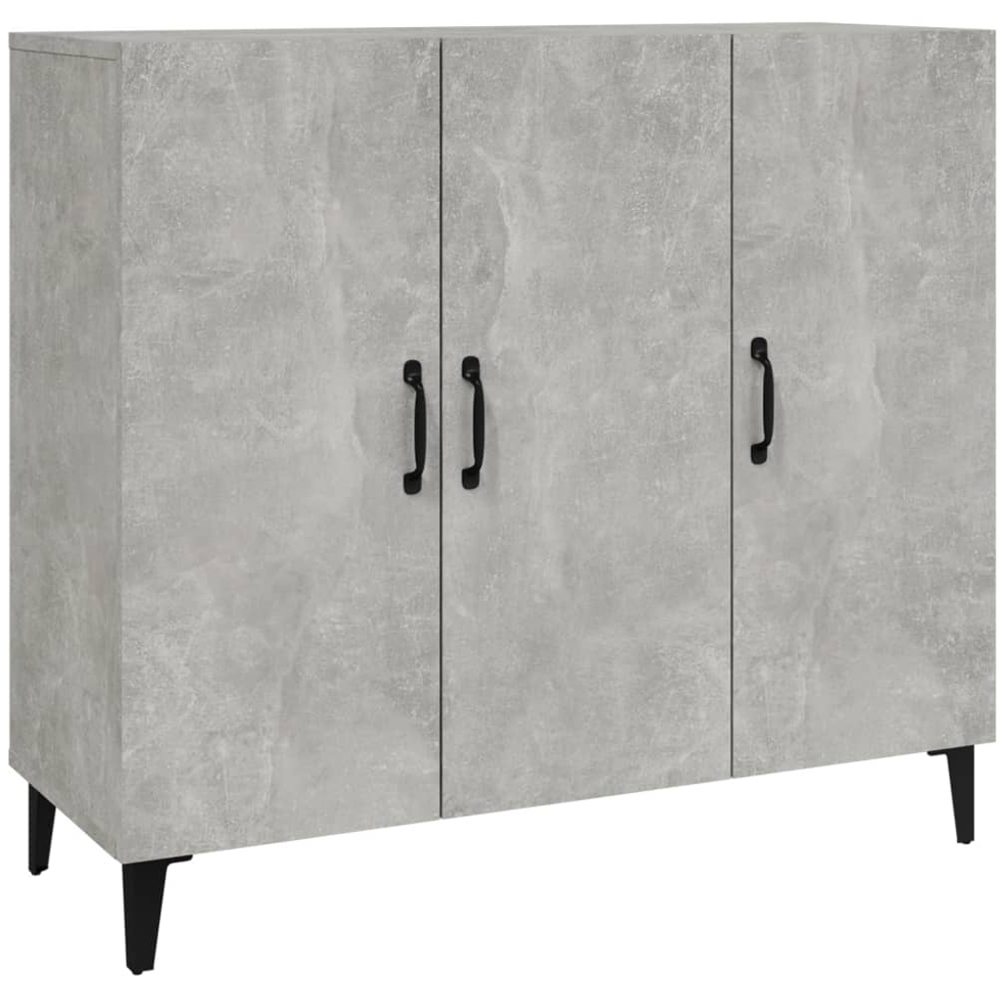 vidaXL 3 Door Concrete Grey Industrial Wooden Sideboard Image 2