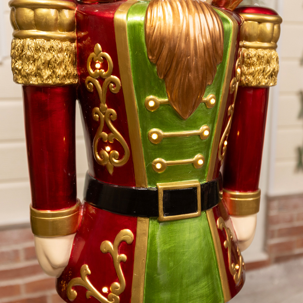 The Christmas Centre Red Blue and Green LED Lights Traditional Nutcracker Soldier 5.5ft Image 3