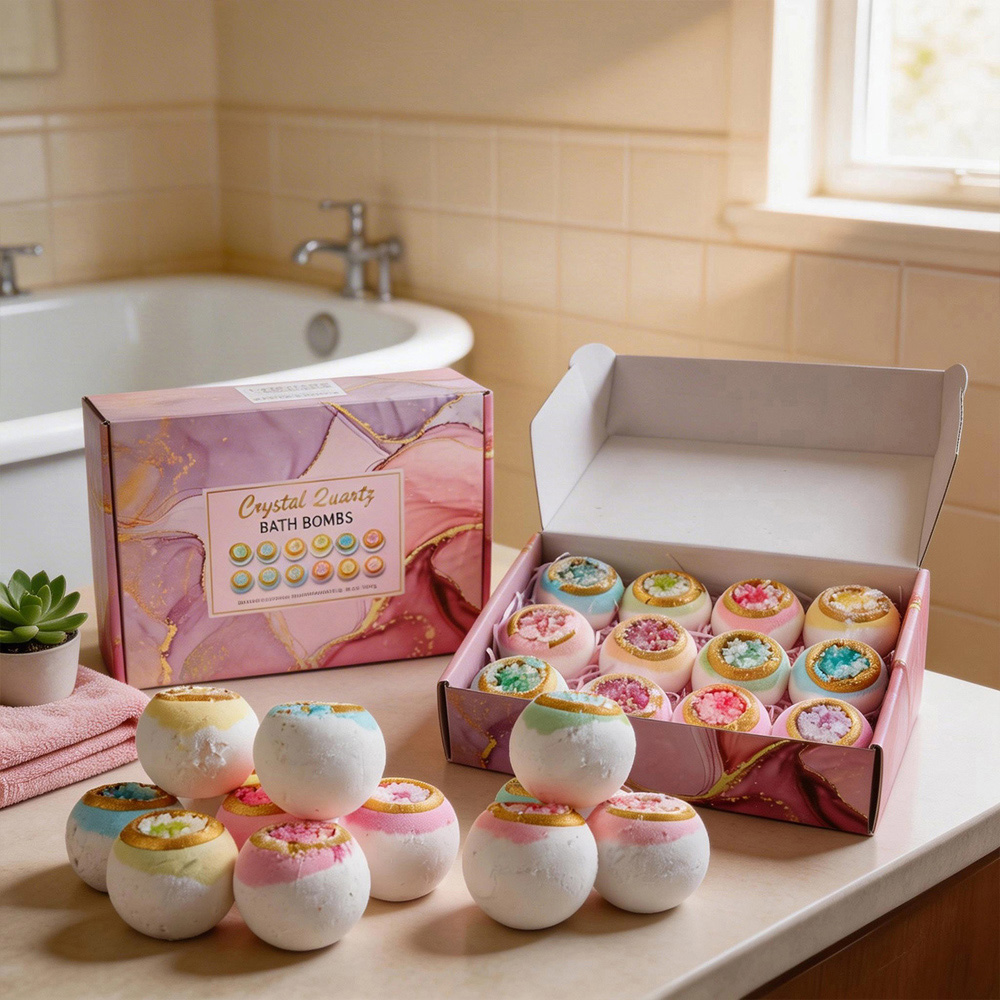 Living and Home 12 Piece Multicolour Bath Bomb Set with Different Scents Image 5