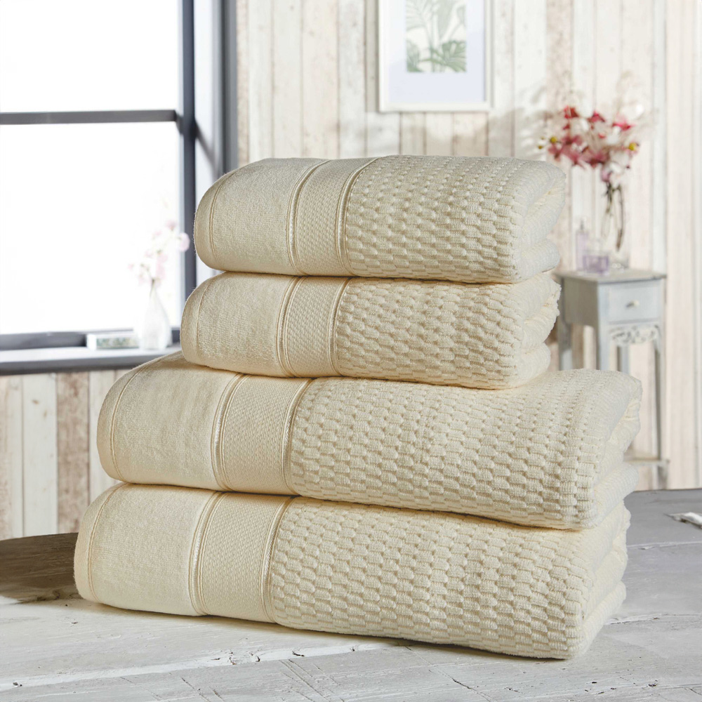 Rapport Home Royal Velvet Pure Cotton Cream Towel Bundle Set of 4 Image 2