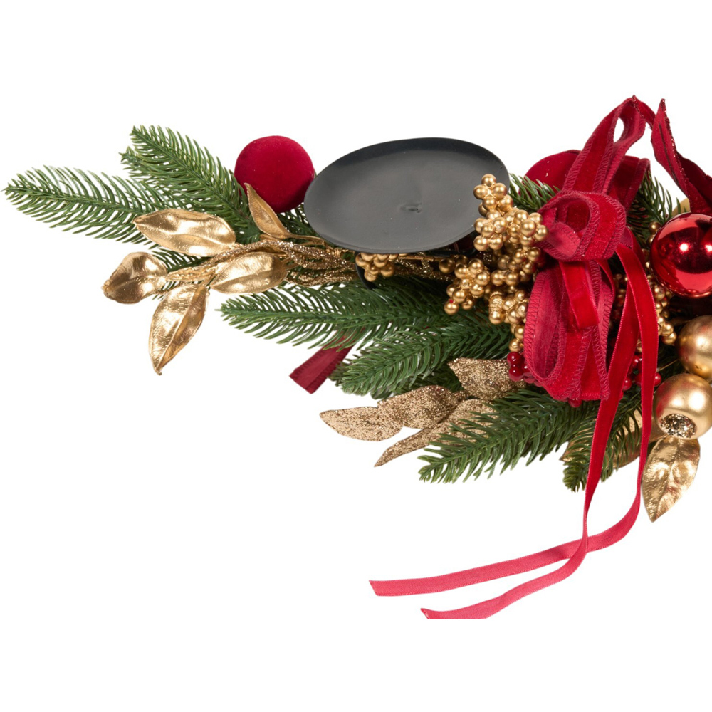 Noel Ribbon Poinsettia Candle Holder Image 4