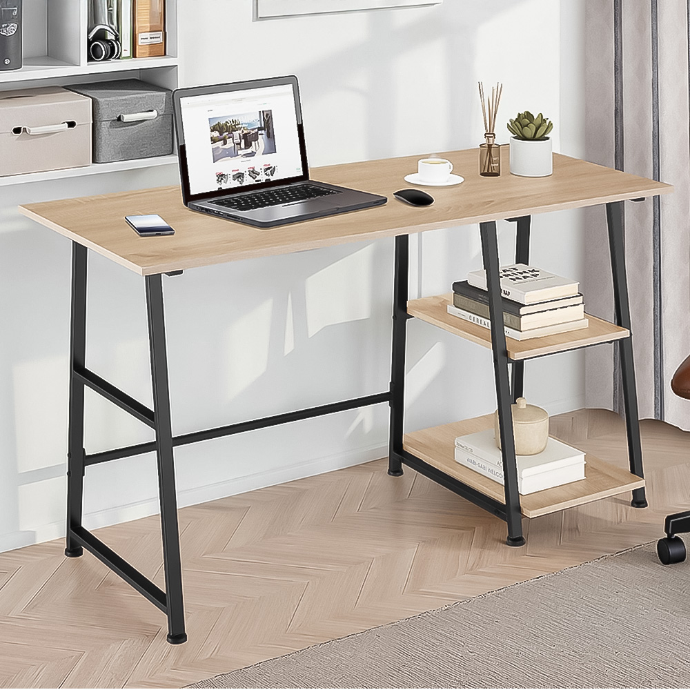 tectake Paisley Oak Sonoma Trapezoidal Desk Image 1