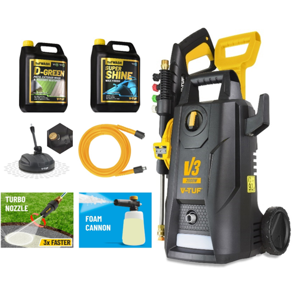 V-TUF V3-240 X2 DIY Portable Electric Pressure Washer 150Bar with Wash Wax and D-Green Image