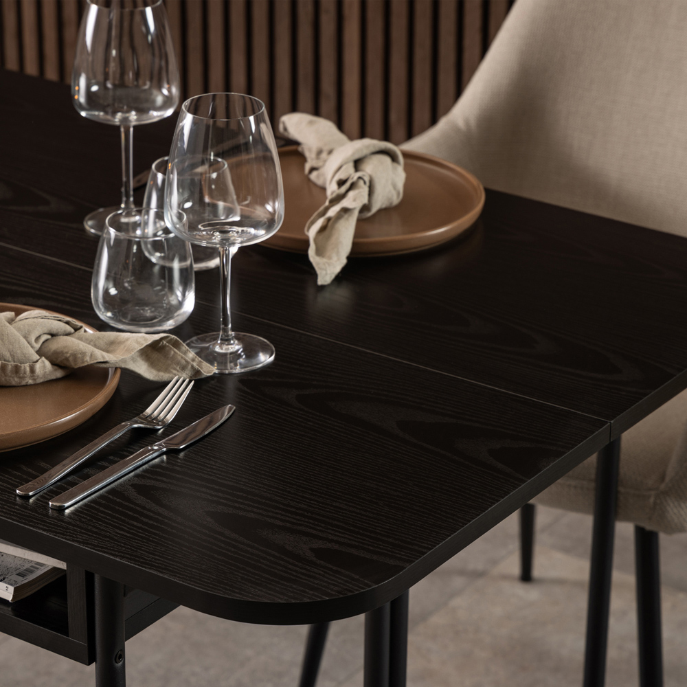 Florence Darlington 2 Shelf 4 Seater Dining Table Black Image 7
