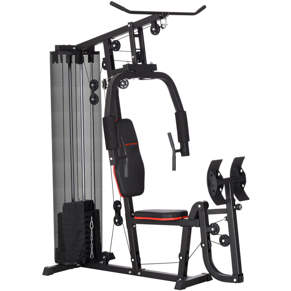 SPORTNOW Multi Exercise Compact Gym Workout Station with Weight Stack Image 1
