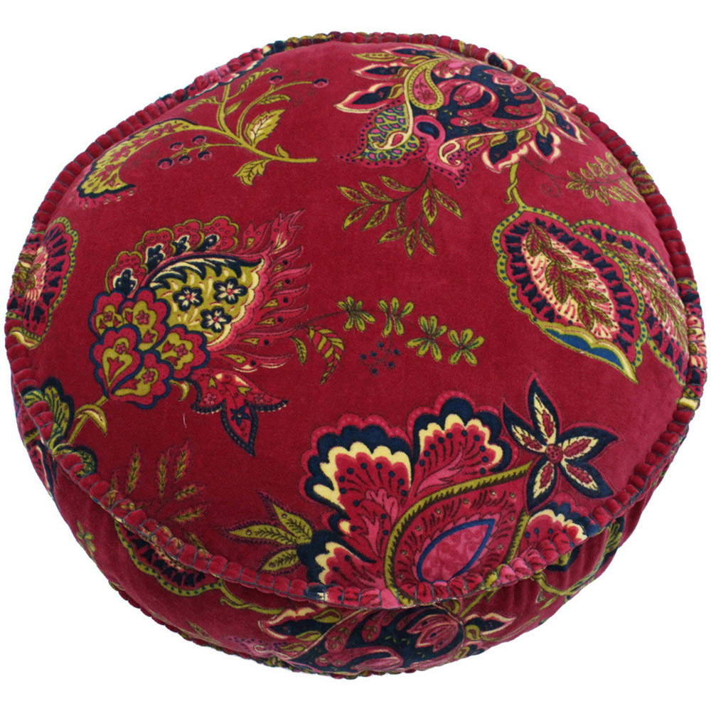 Paoletti Malisa Pomegranate Paisley Round Cushion Image 1